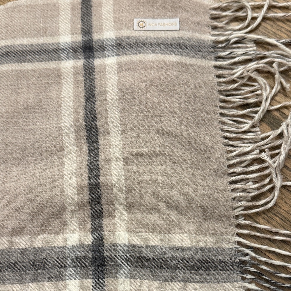 Inca Plaid Fringe Scarf